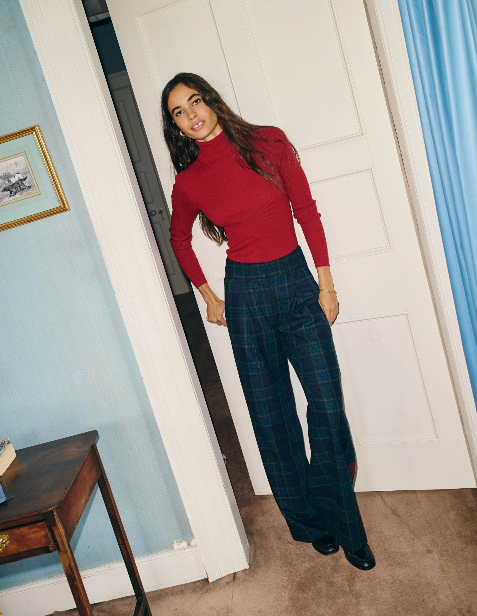 Catriona Roll Neck Jumper-Red Liquorice Durable Reinforced Hems