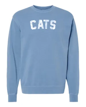 Cats Floral Pigment Dyed Crew