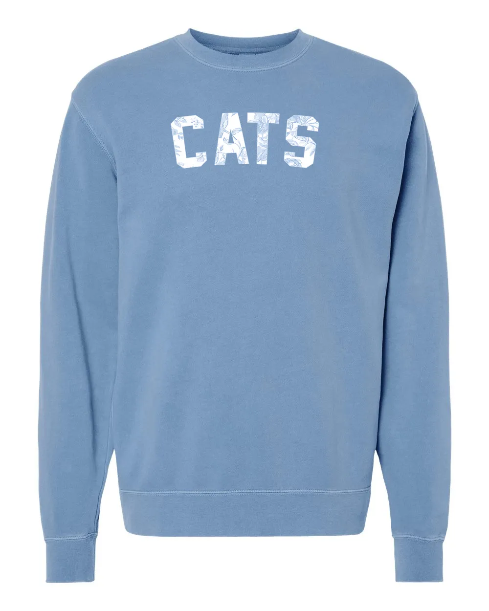 Cats Floral Pigment Dyed Crew