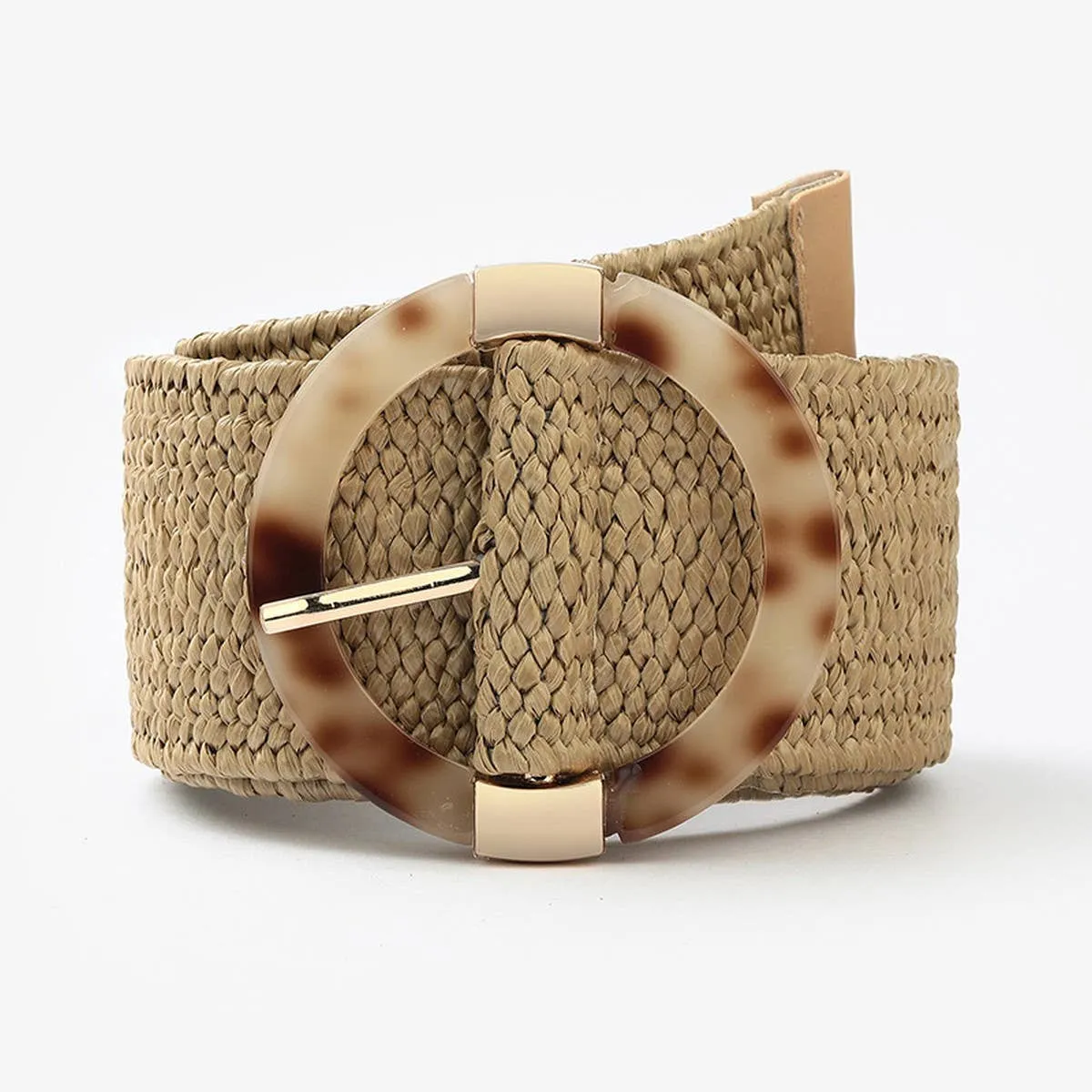 Lounge Mode COTTON LINEN PP GRASS PLASTIC BUCKLE DRESS BELT_CWABE0343