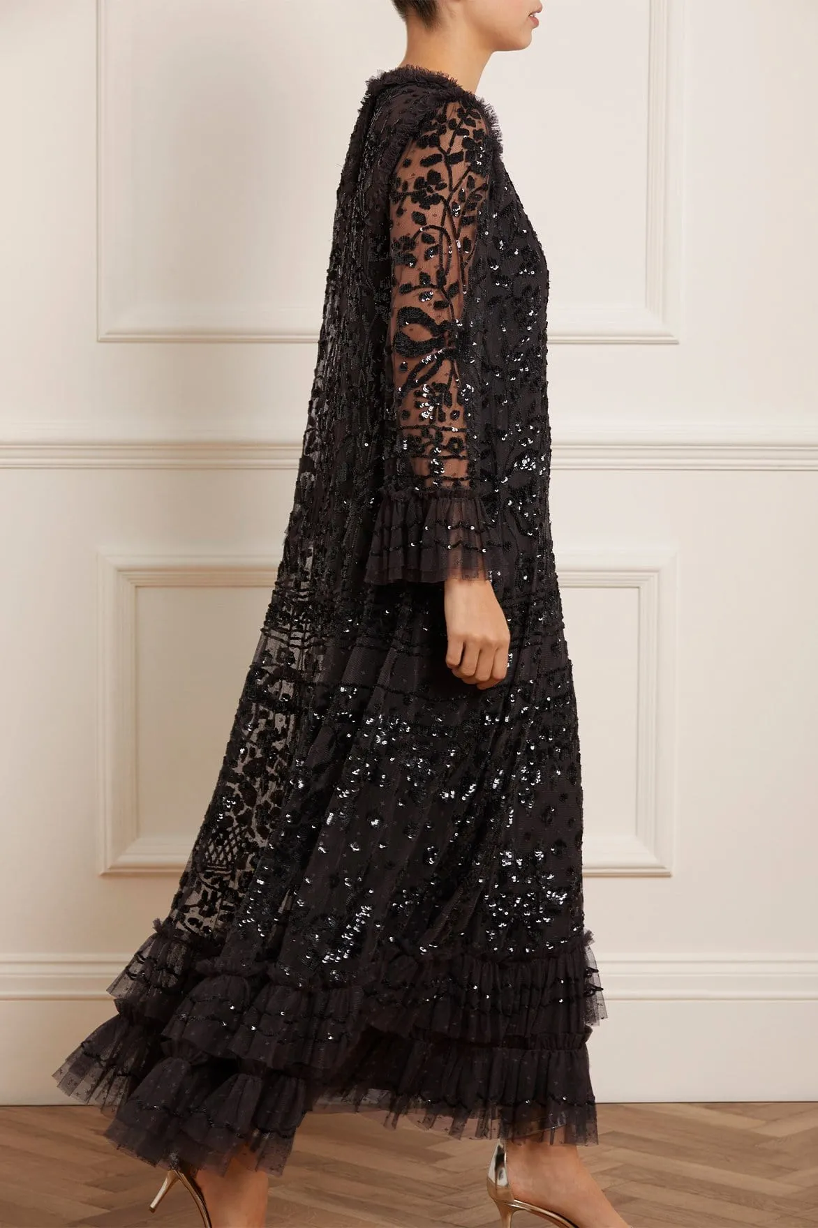 Celia Long Sleeve Ankle Gown velvet feel Fashion Option