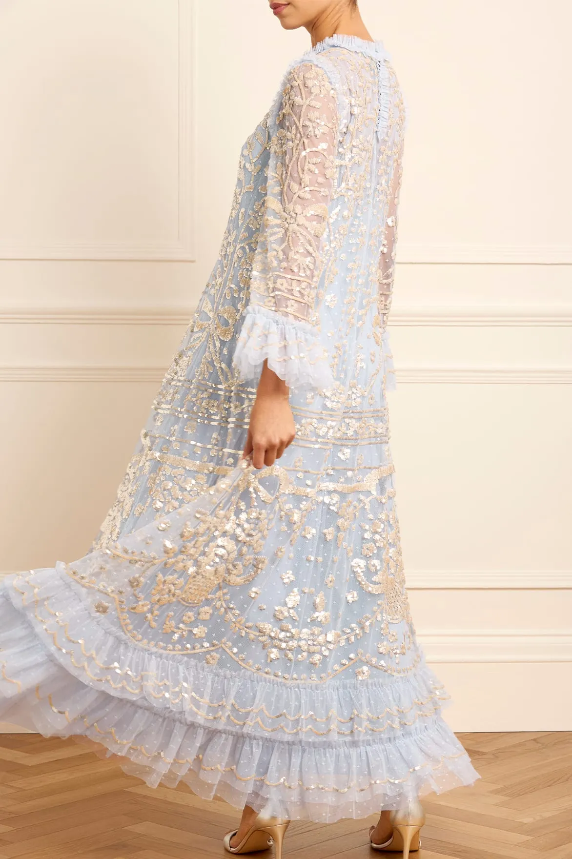 foldable Celia Long Sleeve Ankle Gown