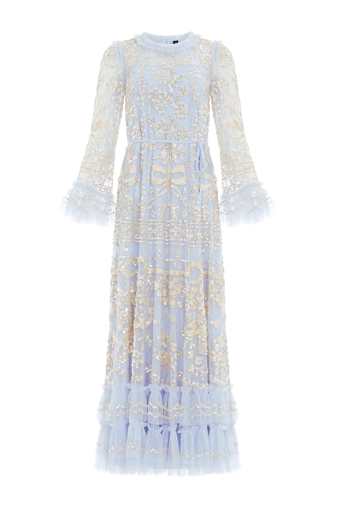 Silky Shape Bold Design Celia Long Sleeve Ankle Gown