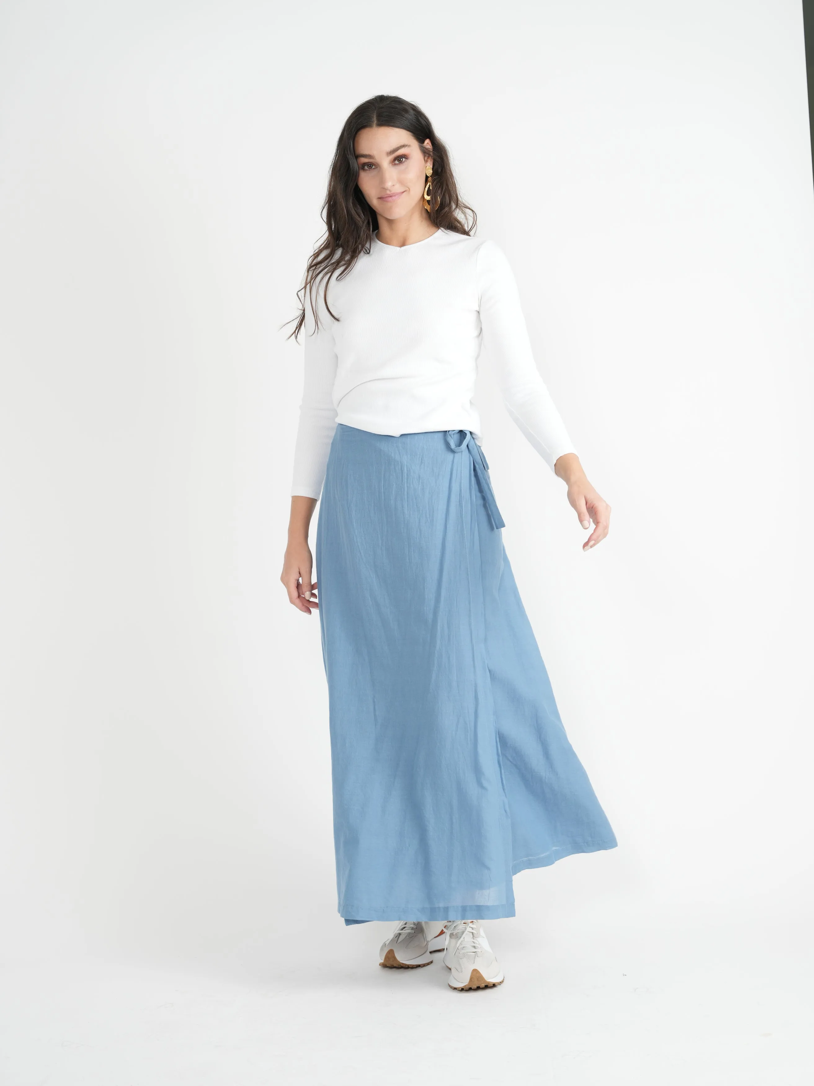 Red Myth Light Denim Gauze Wrap Maxi SB3CM8350SL2 Low Impact Dye