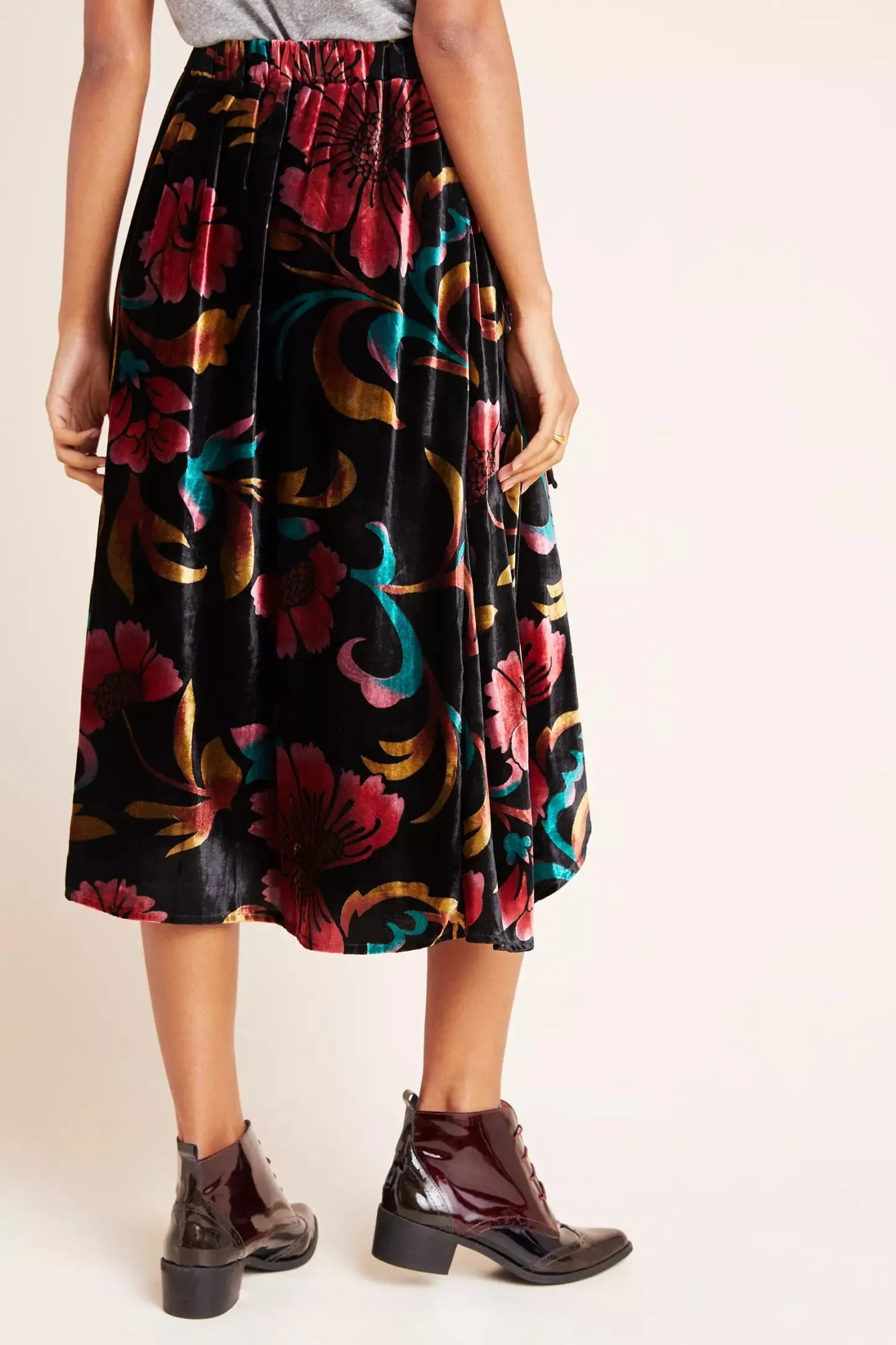 Curvy Fit Velvet Wrap Skirt