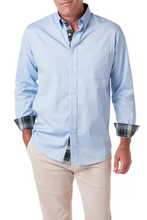 Chase Shirt Blue Oxford with Gordon Plaid Trim MoistureManagementSystem
