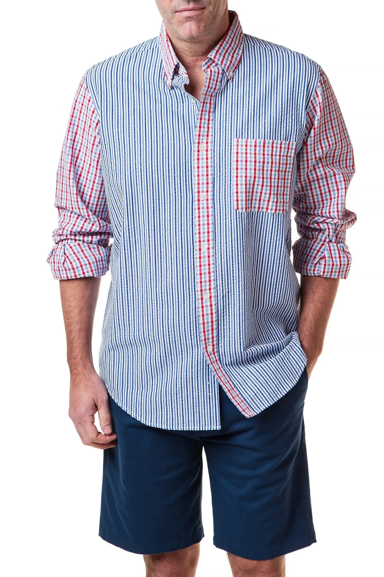 Chase Shirt Party Seersucker Check Shirt StretchMaterial Wrinkle Resistant Textile