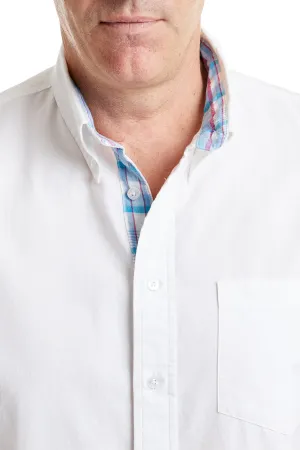 Fleece Pullover Chase Shirt White Oxford with Bimini Madras Trim
