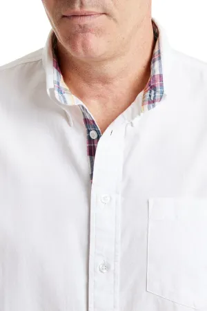 Chase Shirt White Oxford with Lighthouse Madras Trim PreShrunkFabric