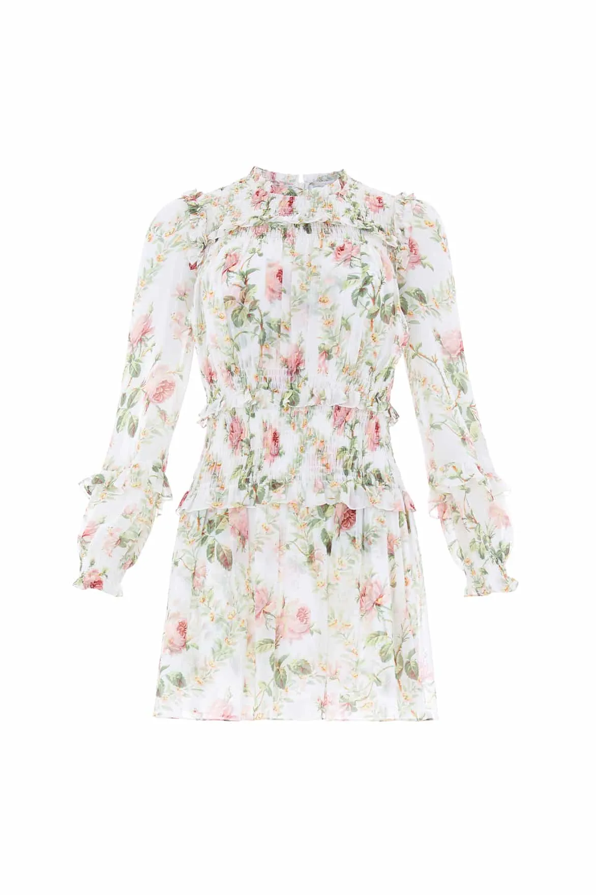 Colette's Rose Emilia Georgette Micro Mini Dress Youthful Feel Clean Cut