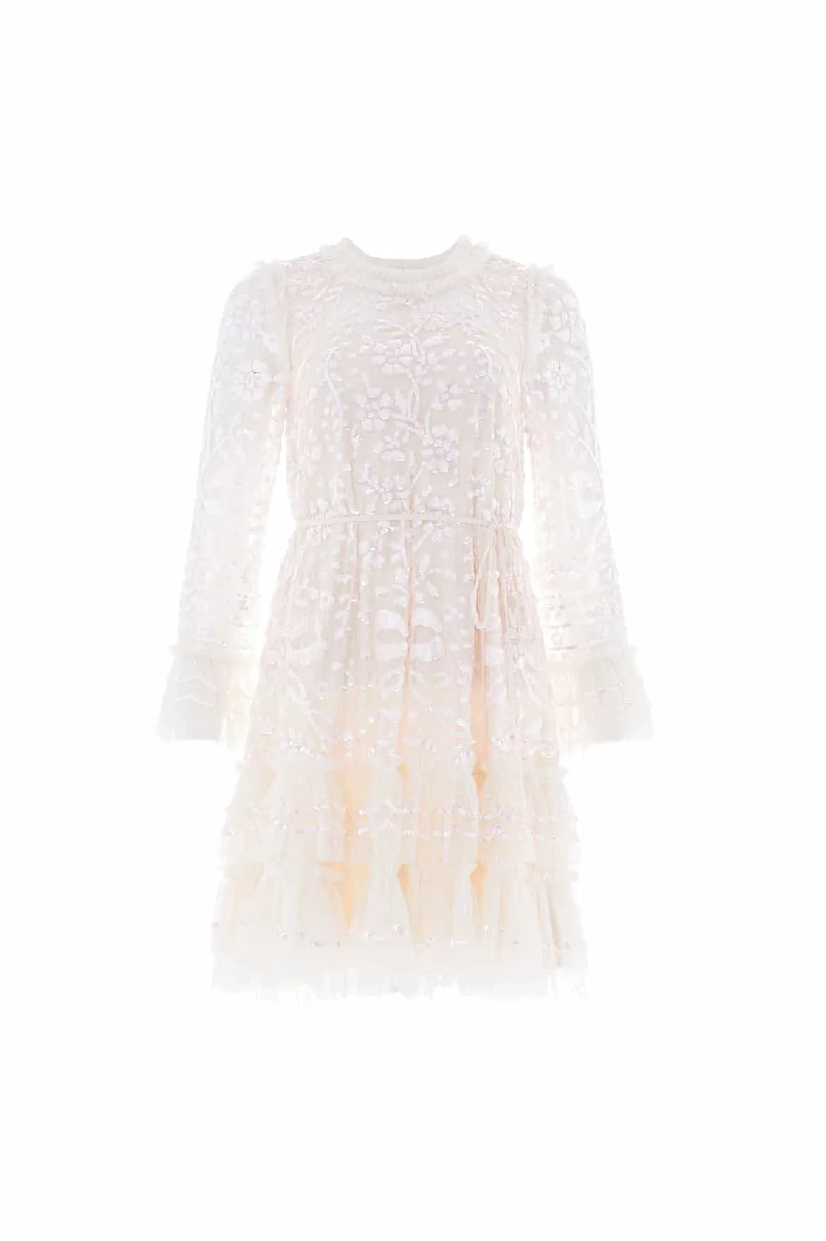 Celia Long Sleeve Mini Dress Non-Pilling Drape Wave