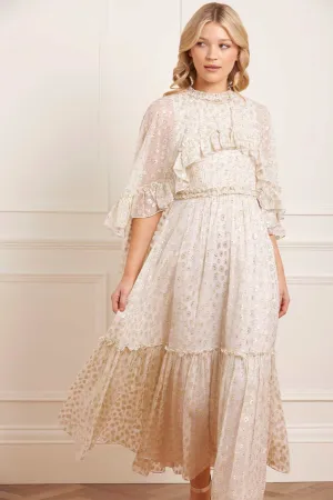 Resort-Wear Harper Lurex Cape Ankle Gown
