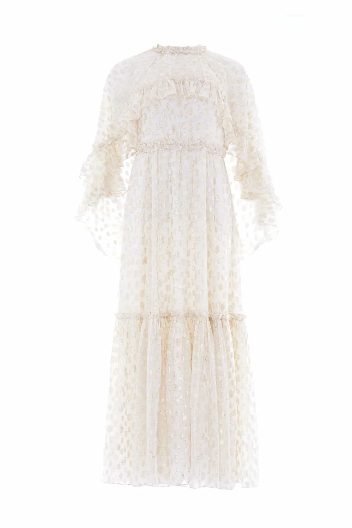 Heart Glow Golden Scene Harper Lurex Cape Ankle Gown