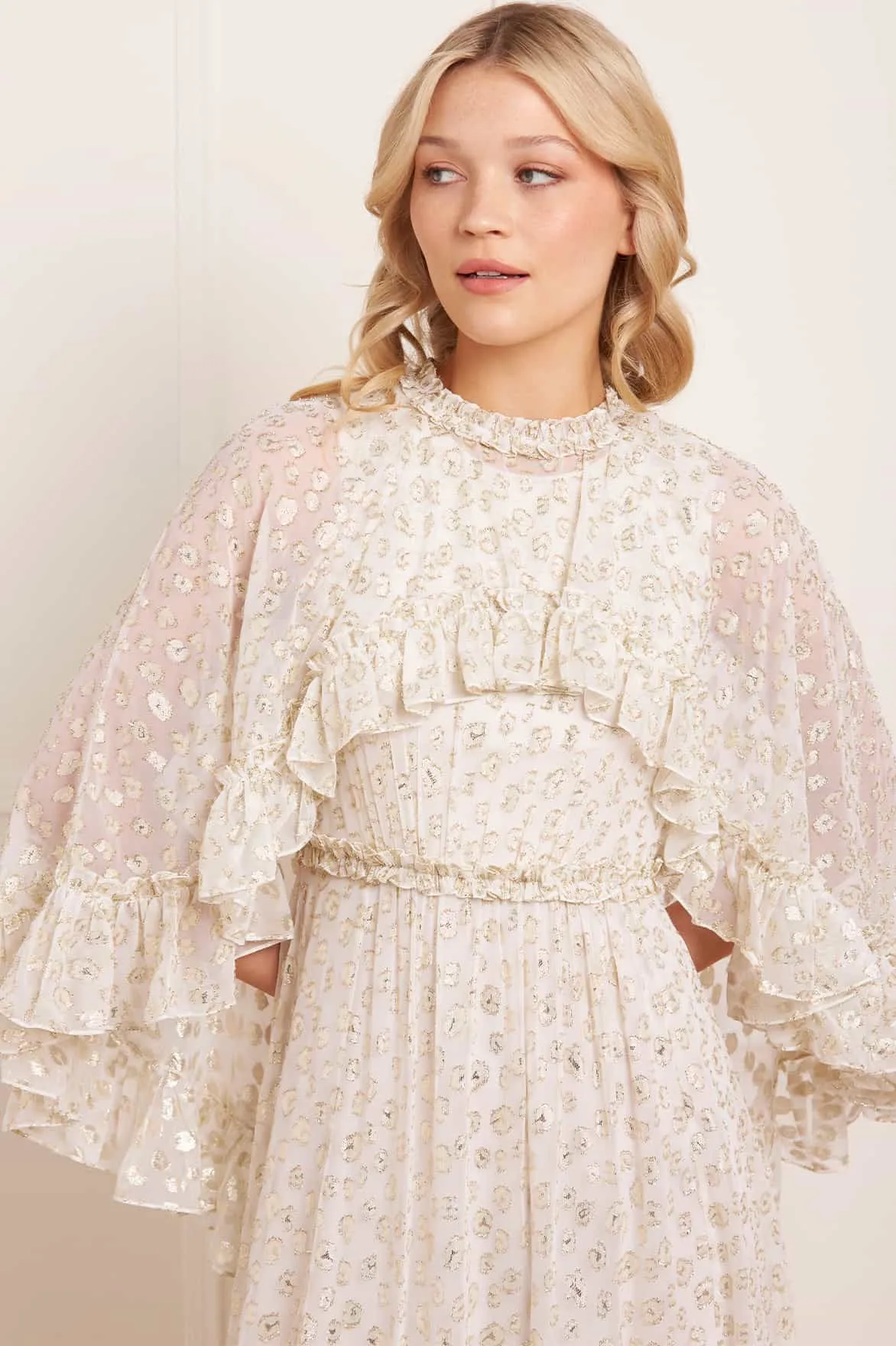 Harper Lurex Cape Ankle Gown Tailored-fit All-Season Comfort