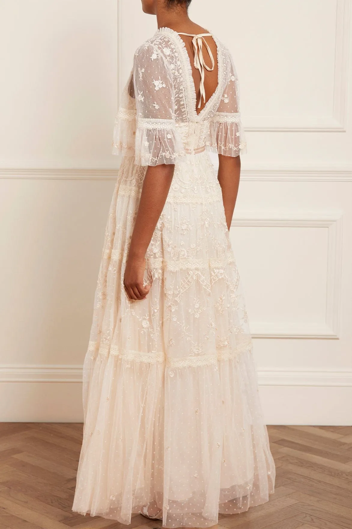 Lottie Lace Gown V-Neck Wrap-Style