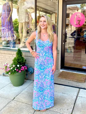 Maui Maxi Dress Watercolor Paisley Style Ease Lace Ease