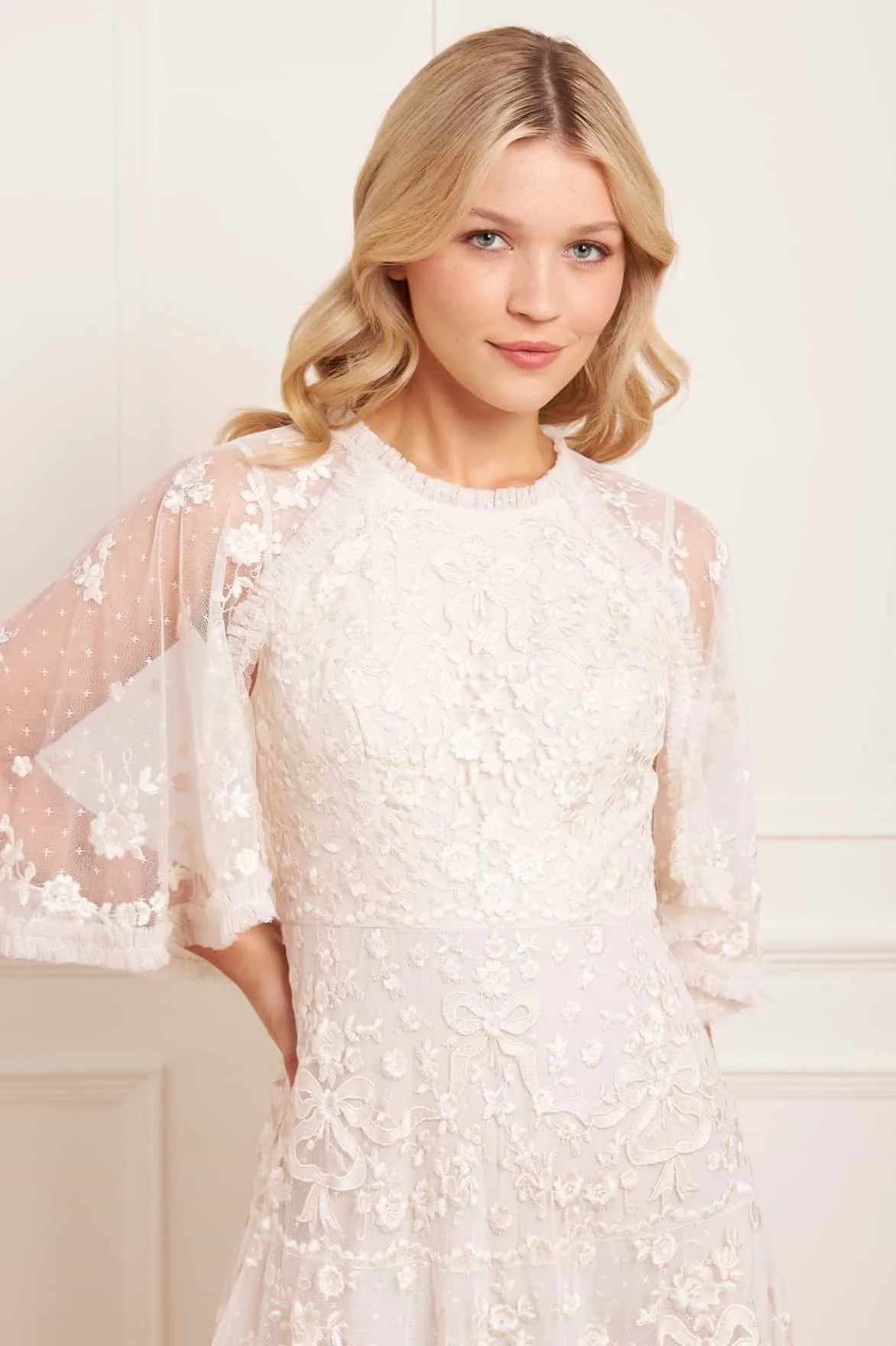 Bonnie Bow Gown Semi Sheer