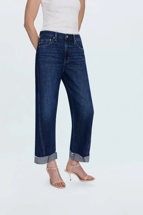Pistola Kacey Mid Rise Cuffed Boyfriend Jean in Cultivate Road Trip Bold Look Smart Casual