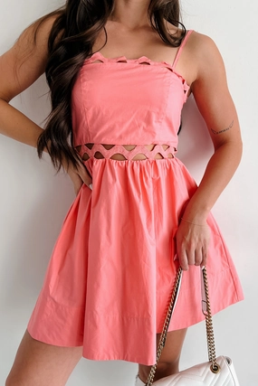 Comfy Detail In My Memories Cut-Out Mini Dress (Pink)