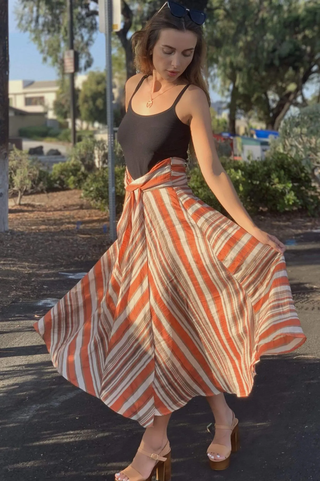 Semi Sheer Unisex style Vanderbilt Skirt - Orange Dreamsicle