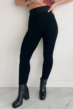 Chill Vibes Textured Seamless Leggings (Black) Roomy Fit