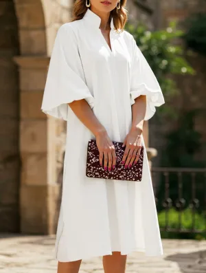 Formal Aura Picture Perfect Casual Solid Color Loose Midi A-Line Skirt