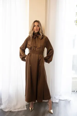 Chloe Satin Dress Bold Cut Love Glow