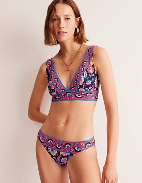 Classic Bikini Bottoms-Mandarin Red, Botanical Sprig Modern-Edge