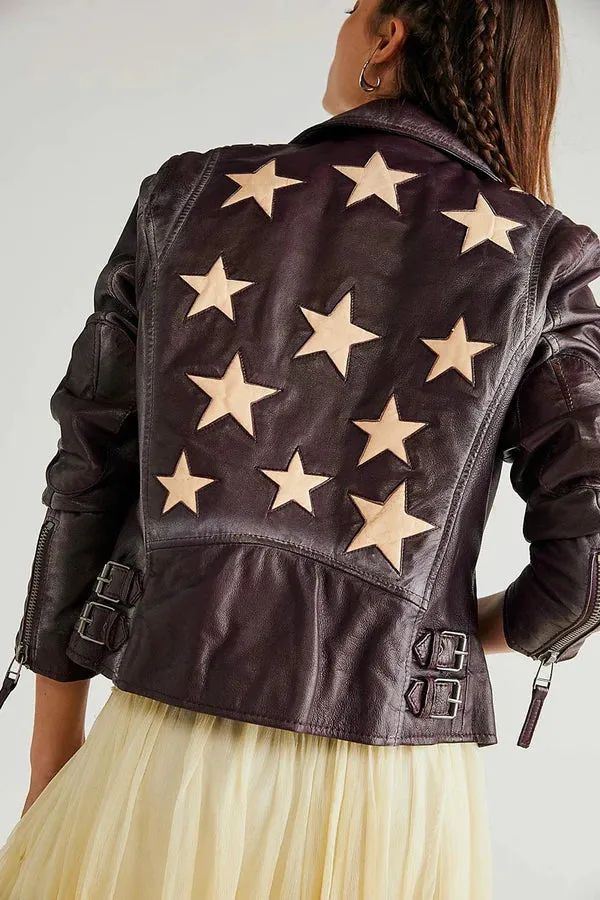 Christy Leather Jacket Black Cherry