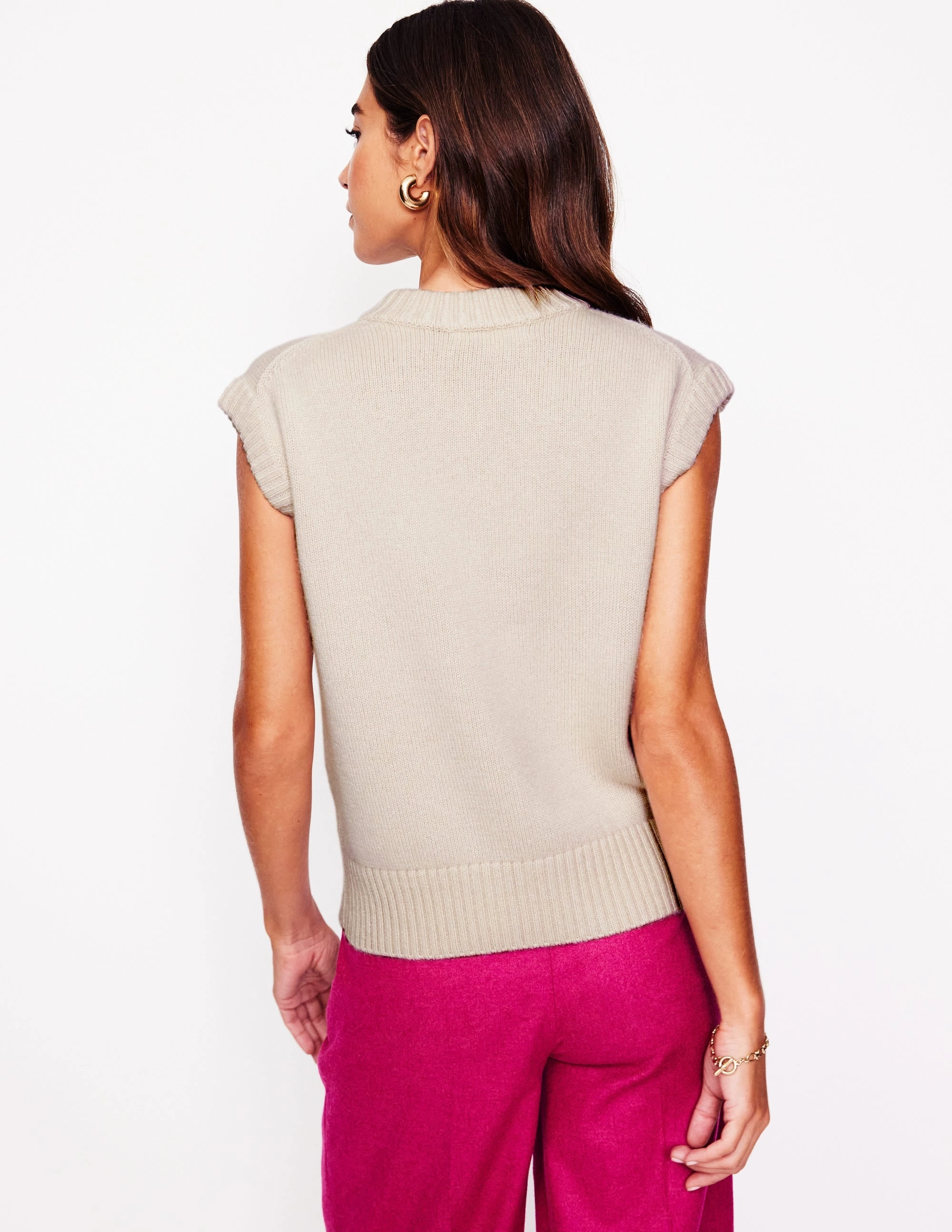 Chunky Cashmere Crew Neck Tank-Rope Seasonal Comforted