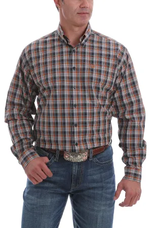 Cinch Navy, Brown and White Plaid L/S Shirt