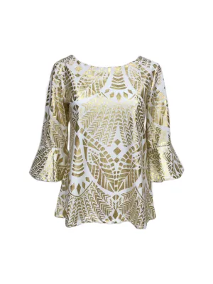 Flirty Top Gold Tribal ElasticTrimming TaglessDesign