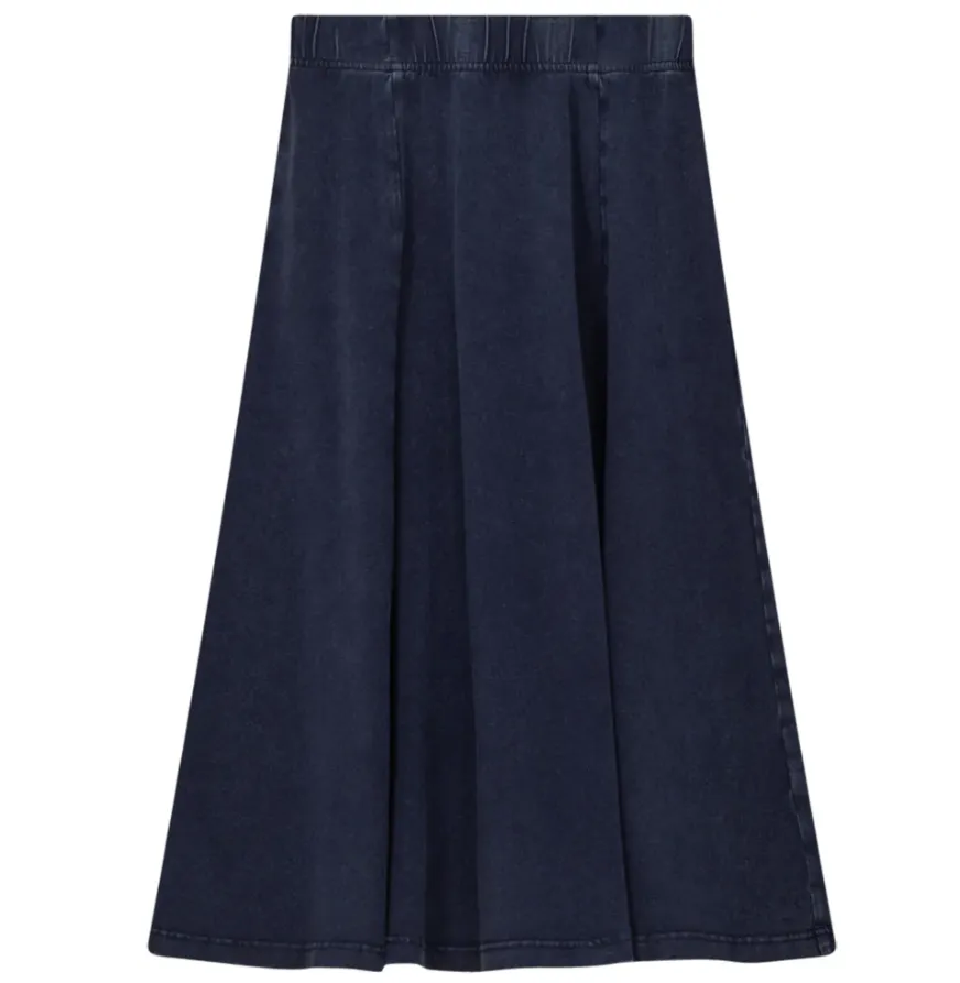 Machine wash safe Luxury Finish Unclear Dark Denim Wash Panel Skirt SB3CYT2056S