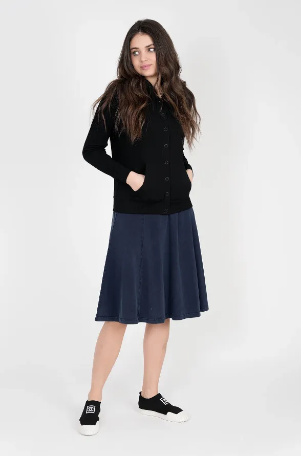 Unclear Dark Denim Wash Panel Skirt SB3CYT2056S Fashion Forward Everyday Look