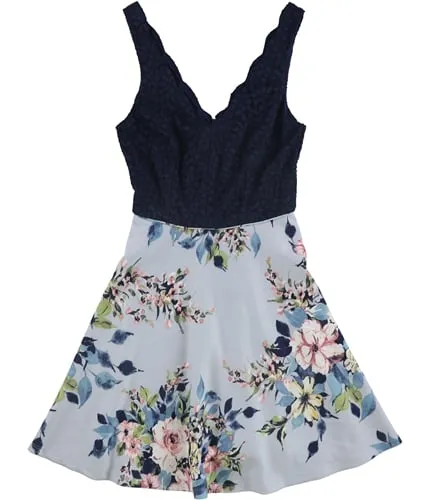 City Studio Womens Floral Fit & Flare Dress, TW3