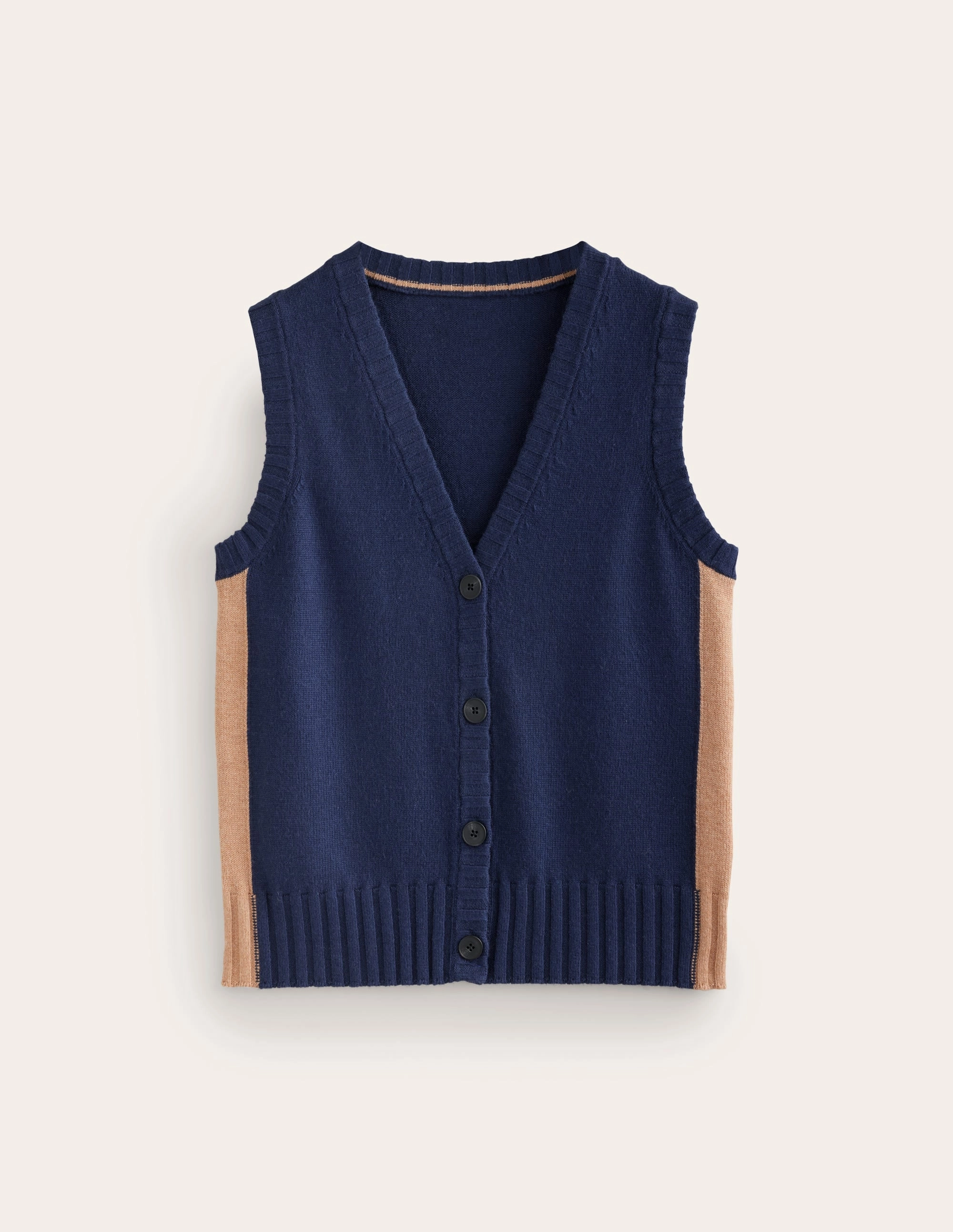 Zia Knitted Waistcoat-Navy Essential Layer Comfortable Drape