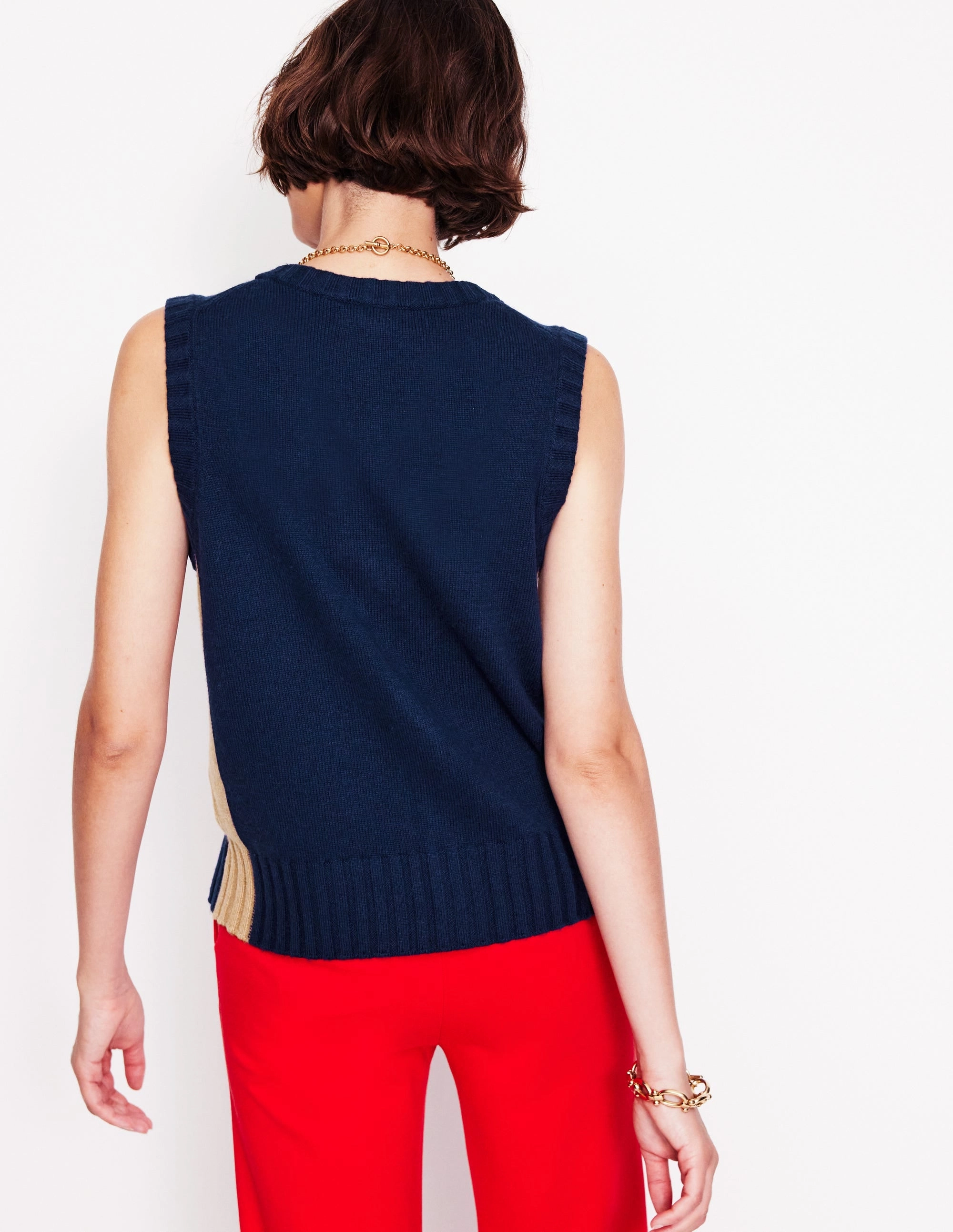 skin friendly Zia Knitted Waistcoat-Navy