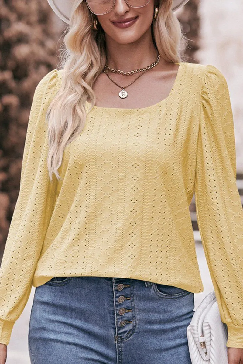 Durable Double Stitching WOMEN U NECK EYELET FITTED CUFF TEE