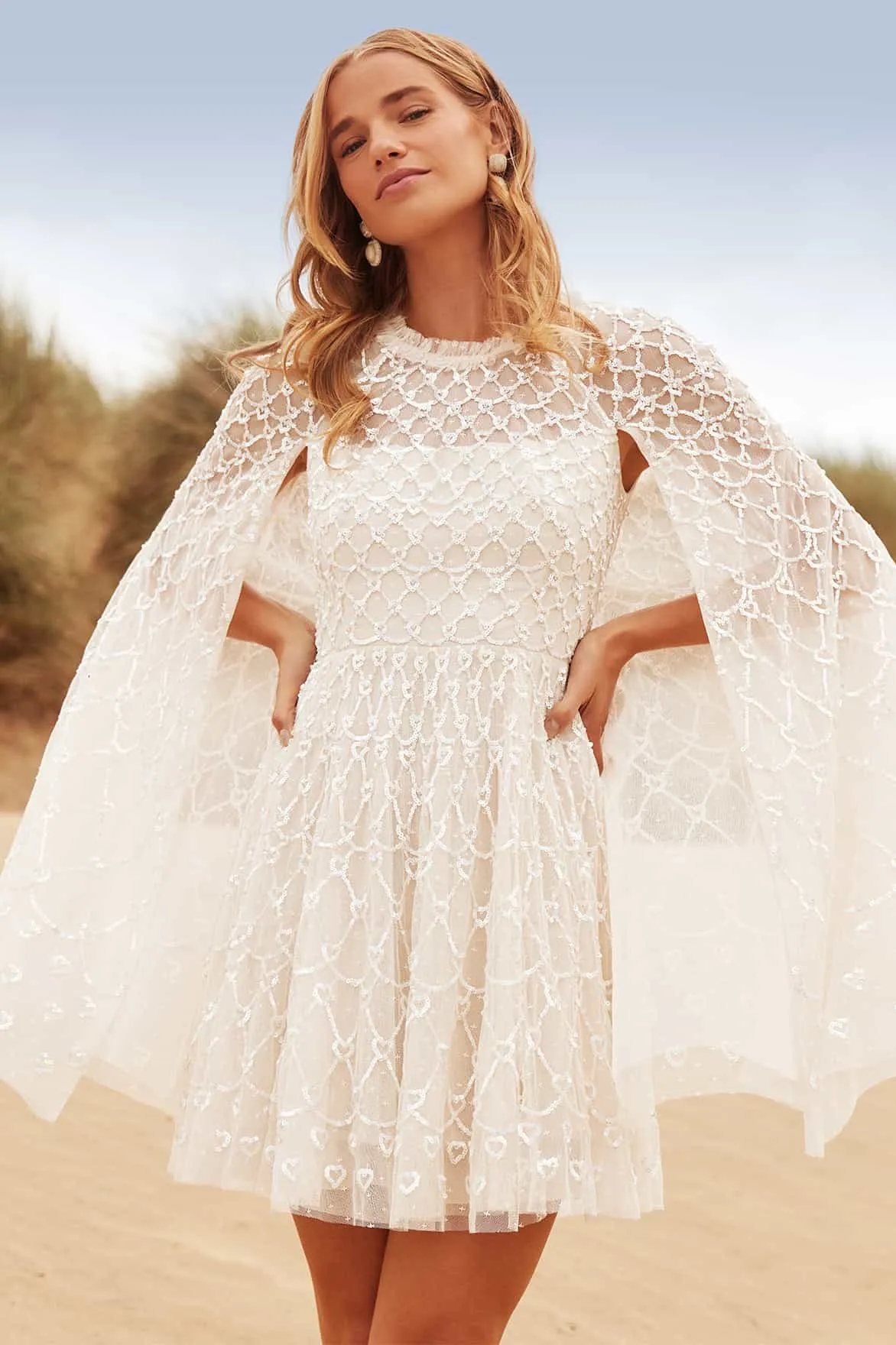 Timeless office dress Heart Lattice Micro Mini Dress
