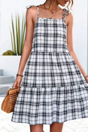 CLASSIC PLAID PATCHWORK HALTER DRESS_CWDSD2662 Soft Motion