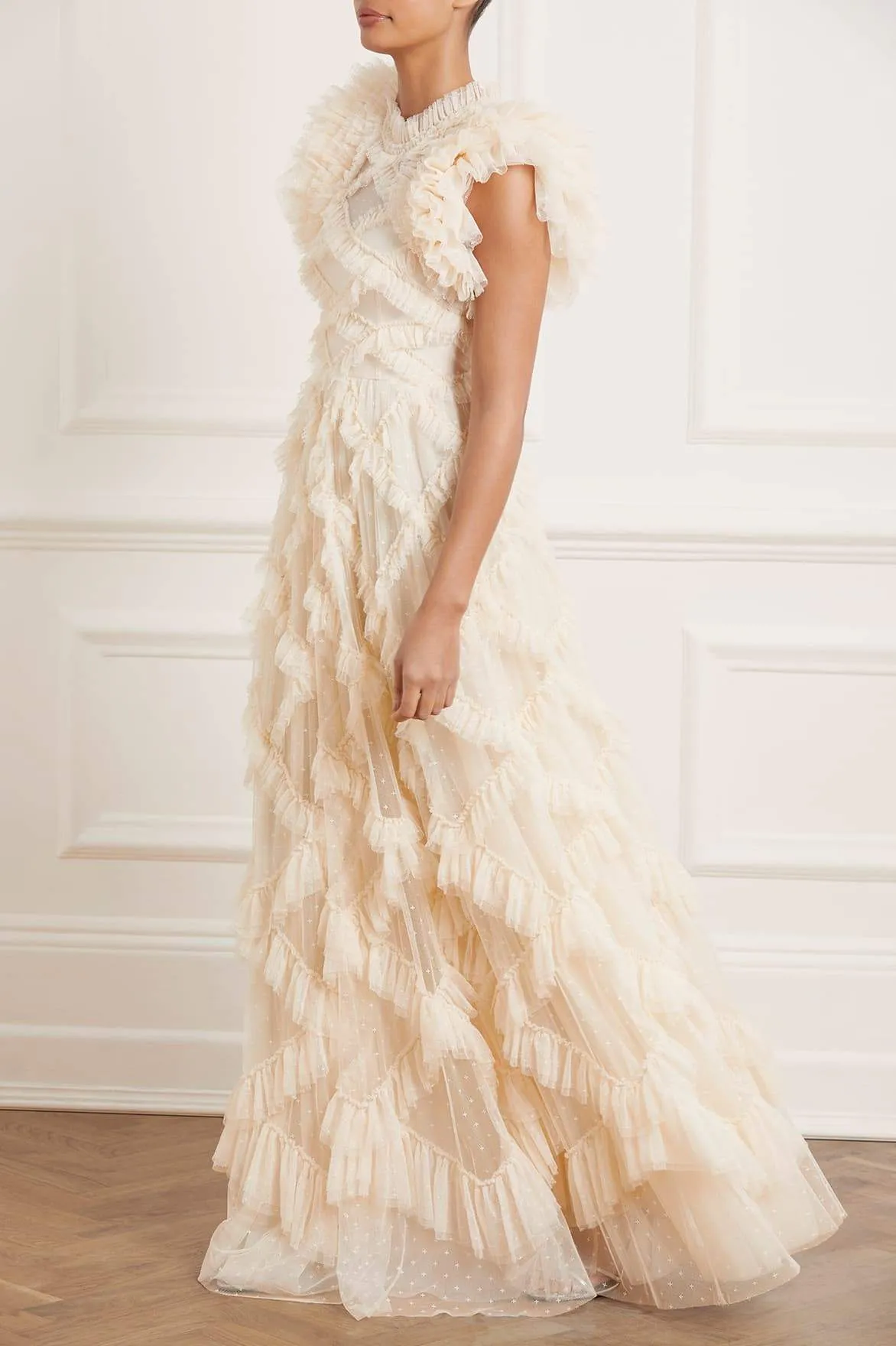 Genevieve Ruffle Gown Sophisticated Elegance