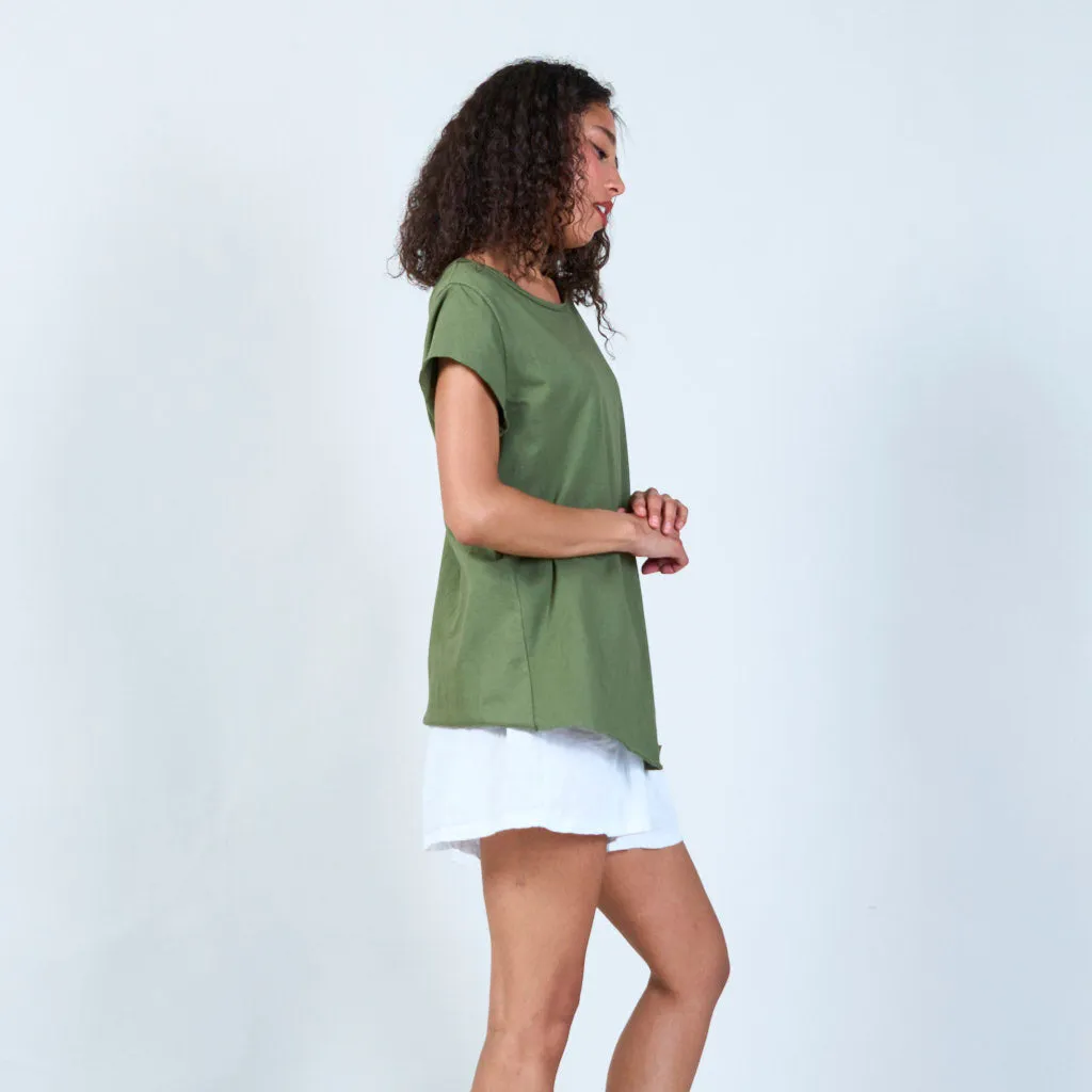 Classic solid color t-shirt wholesale
