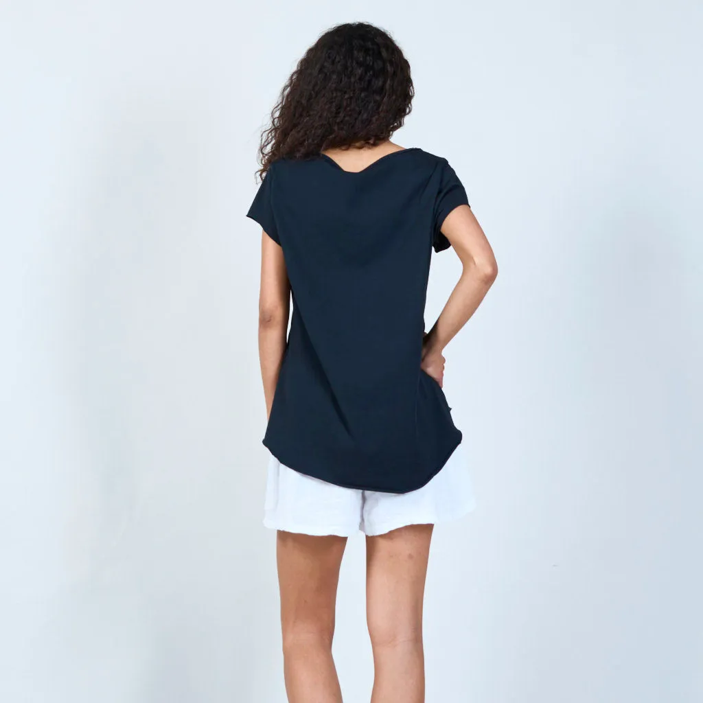 Classic solid color t-shirt wholesale