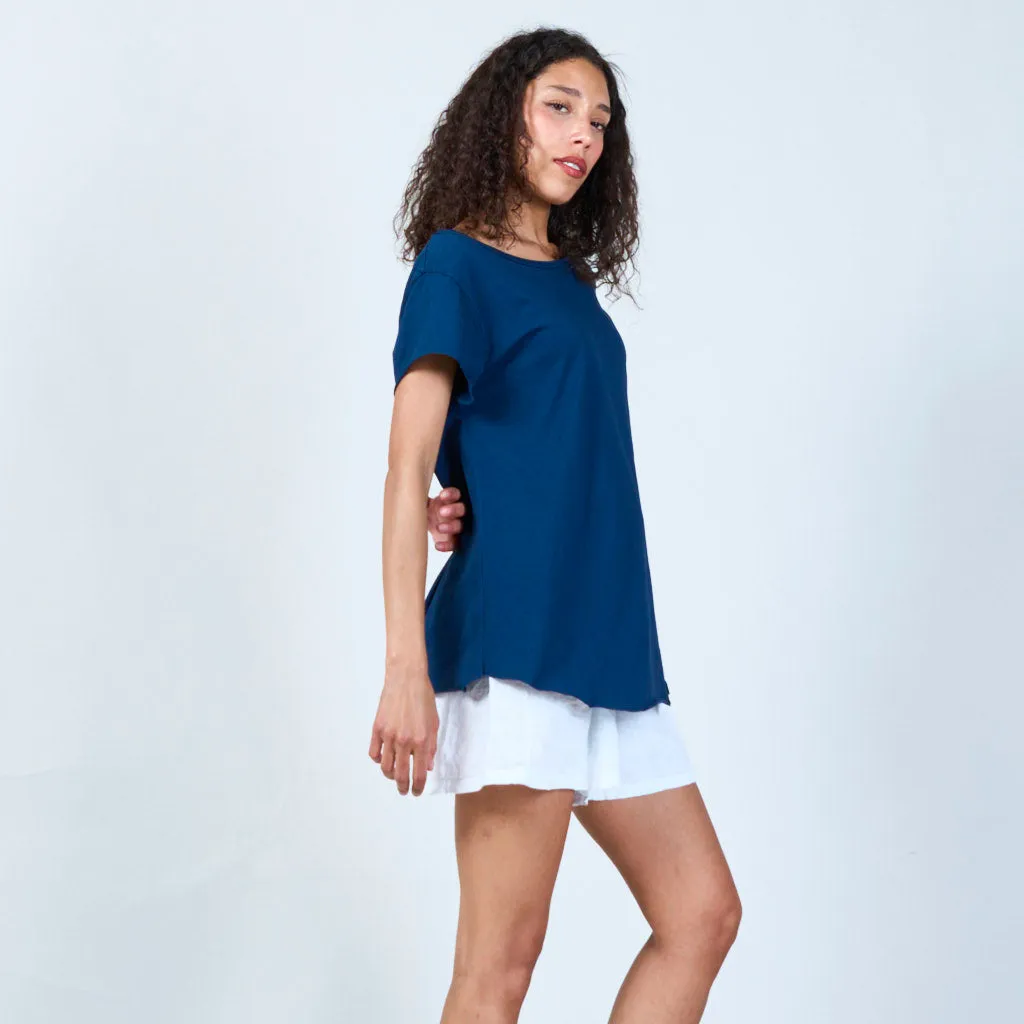Classic solid color t-shirt wholesale