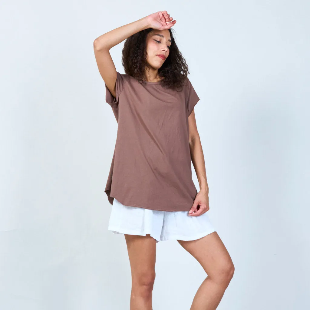 Classic solid color t-shirt wholesale