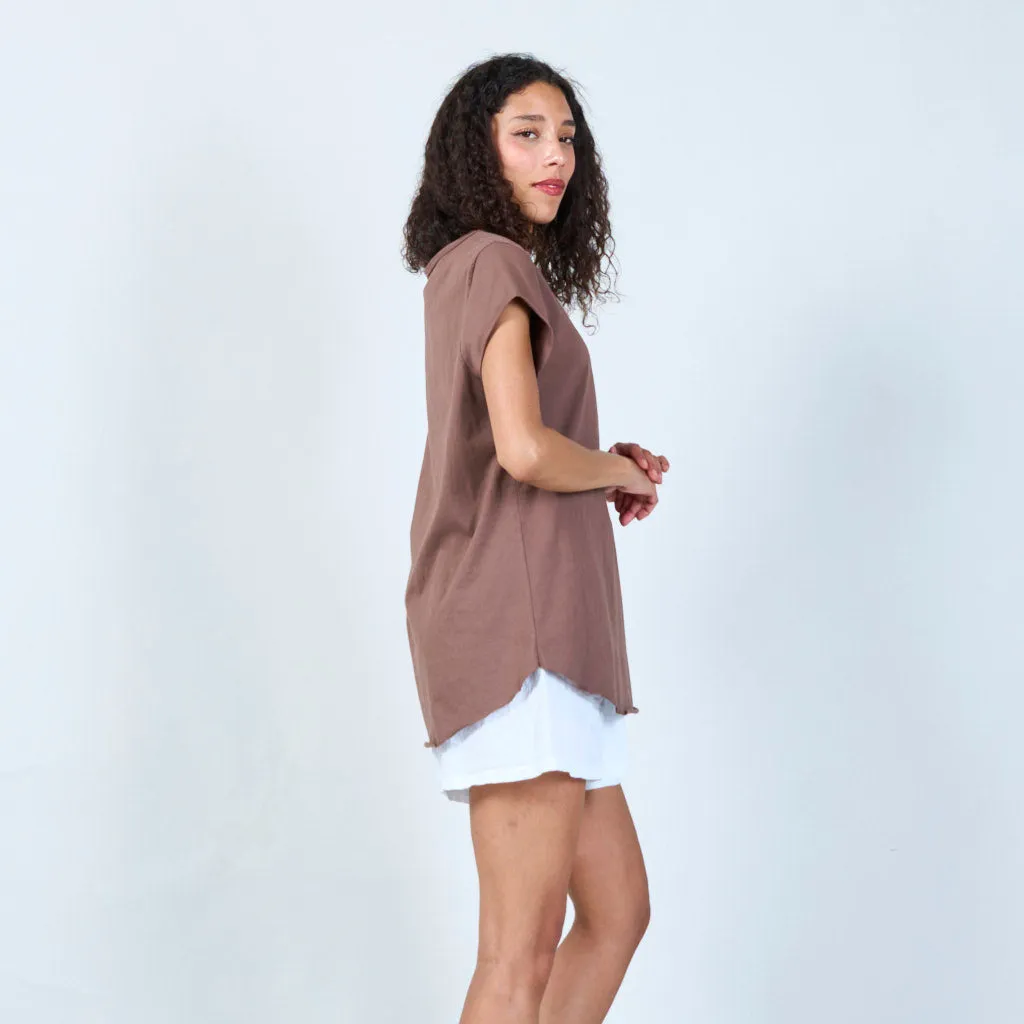 Classic solid color t-shirt wholesale