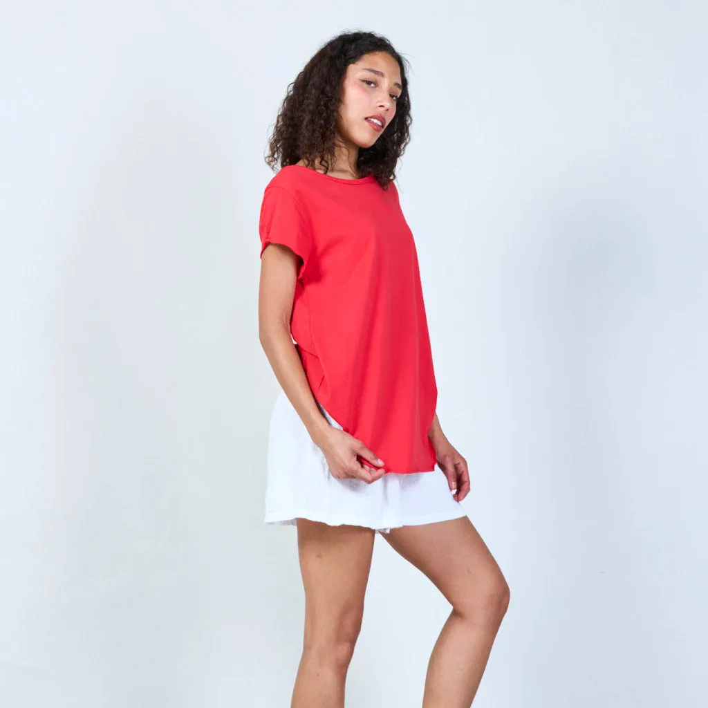 Classic solid color t-shirt wholesale