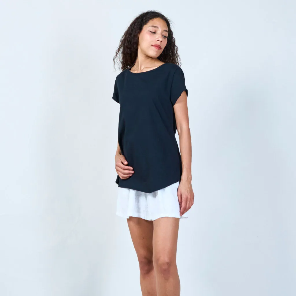 Classic solid color t-shirt wholesale