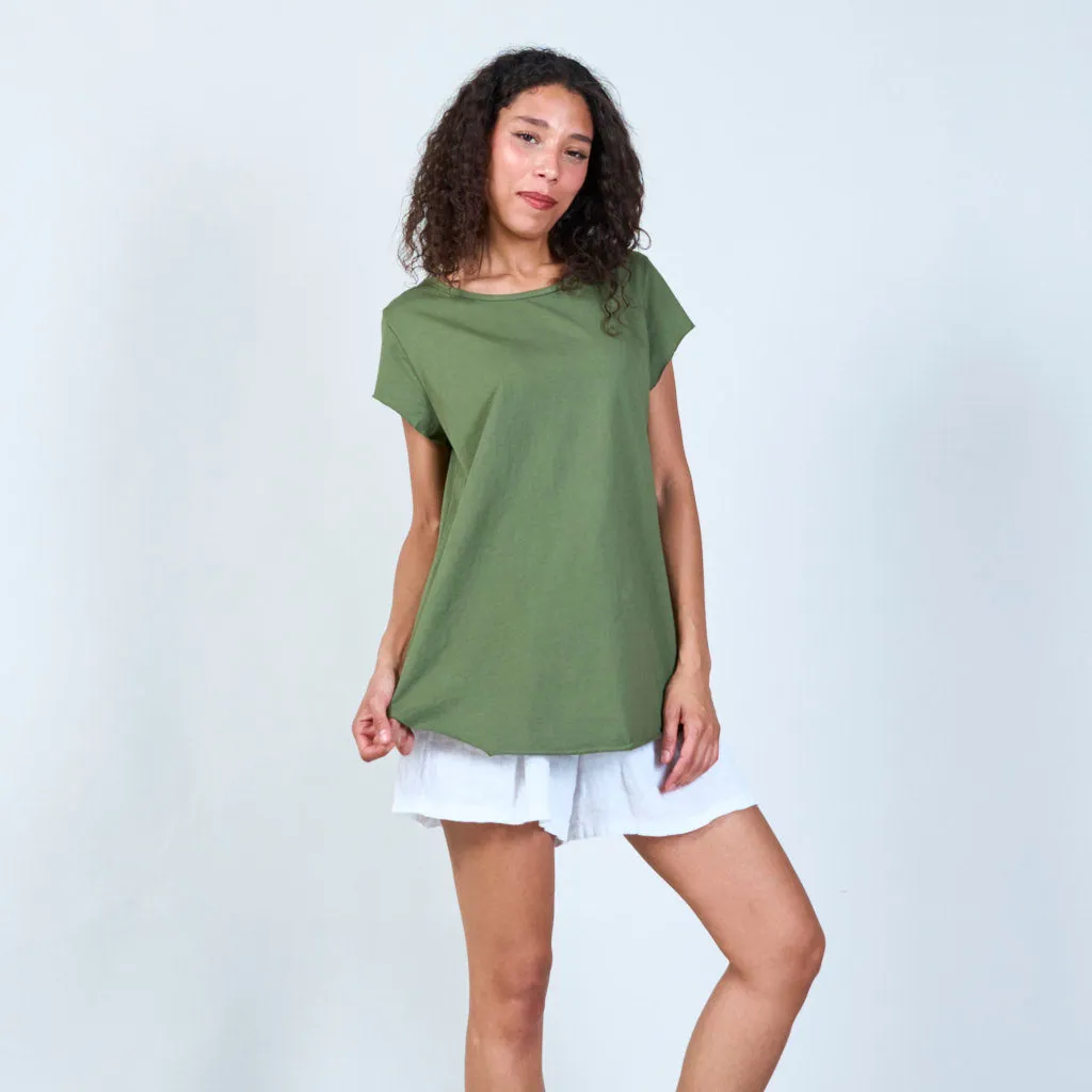 Classic solid color t-shirt wholesale