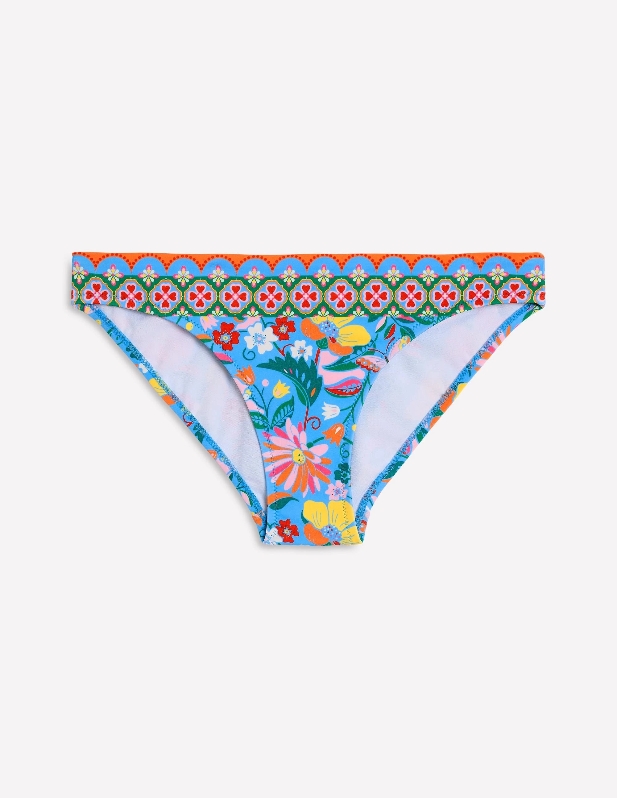 Contour Support High Density Knit Classic Bikini Bottoms-Dawn Blue, Wildflower Trail
